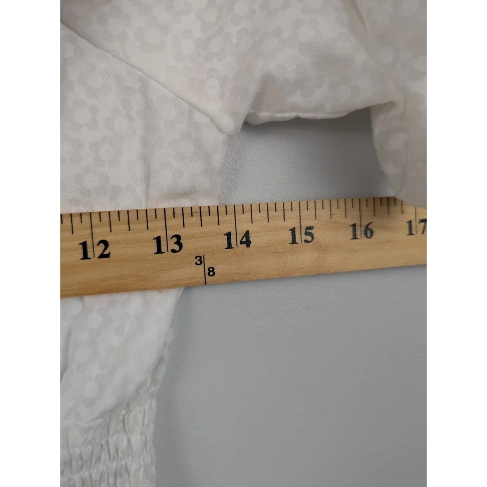 Lulus Tiers To Me White Puff Sleeve Tiered Dress Mini Skater M Off‎ The Shoulder - Picture 10 of 13